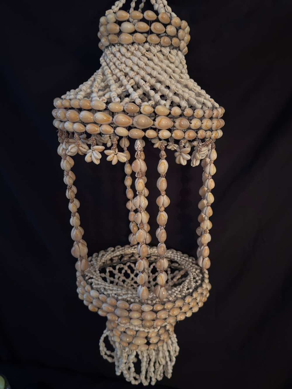 Handcrafted Puka Shell Chandelier, Vintage.